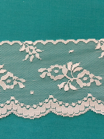 Vintage Lace Trim Cool Grey Scalloped Edge Rayon? 75mm Wide