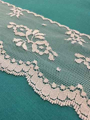 Vintage Lace Trim Cool Grey Scalloped Edge Rayon? 75mm Wide