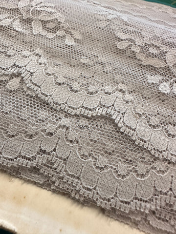 Vintage Lace Trim Cool Grey Scalloped Edge Rayon? 75mm Wide