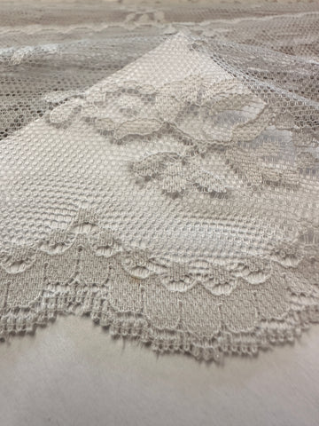 Vintage Lace Trim Cool Grey Scalloped Edge Rayon? 75mm Wide