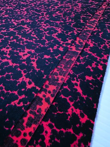 Vintage Fabric 1980s Lightly Brushed Cotton Splatter Leopard Style Print Pink Black 110cm Wide