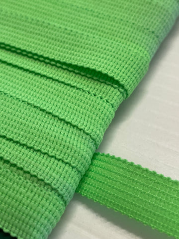 18.5m LEFT: Vintage 1980s Neon Green Flouro Woven Trim 11mm Wide