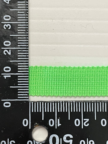 18.5m LEFT: Vintage 1980s Neon Green Flouro Woven Trim 11mm Wide
