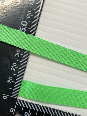 18.5m LEFT: Vintage 1980s Neon Green Flouro Woven Trim 11mm Wide