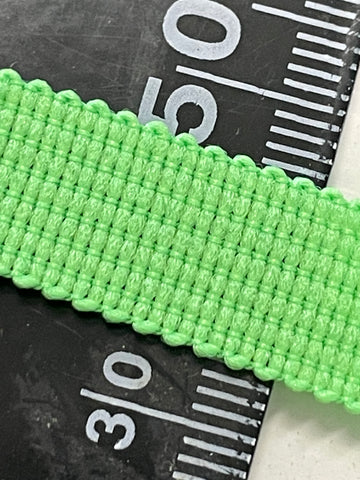 19m LEFT: Vintage 1980s Neon Green Flouro Woven Trim 11mm Wide