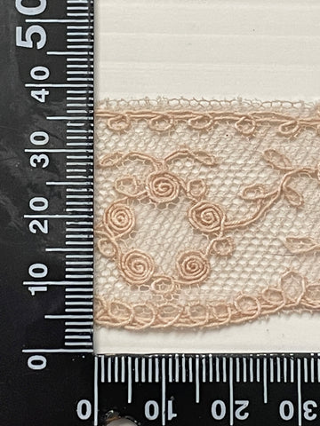 LAST 1/2m: 50s? Vintage Ecru Cotton Intricate Needle Run Lace Trim 35mm