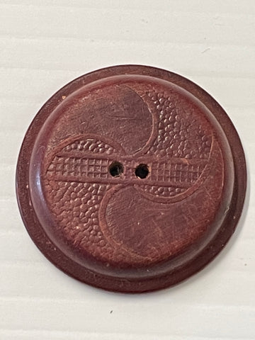 2 BUTTONS LEFT: Large Very Vintage Coat Button 2-Hole Wood? Art Deco? 35mm