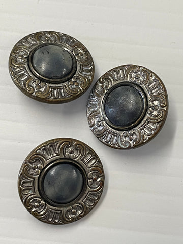 ONE SET ONLY: Vintage Buttons Ornate Trim w/ Raised Centre Shank 23mm