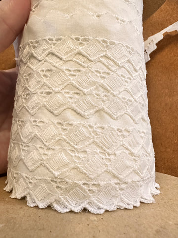Vintage Cotton Trim 1980s Diamond Edge white Broderie Anglaise 22mm Wide