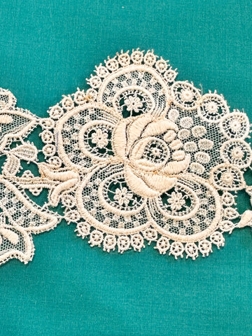 Vintage Lace 50s or Earlier Intricate Embellishments 8cm Wide x 54cm Long