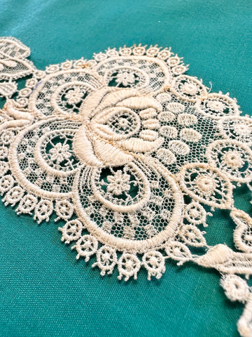 Vintage Lace 50s or Earlier Intricate Embellishments 8cm Wide x 54cm Long