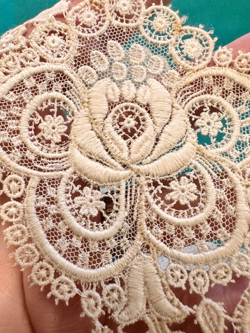 Vintage Lace 50s or Earlier Intricate Embellishments 8cm Wide x 54cm Long