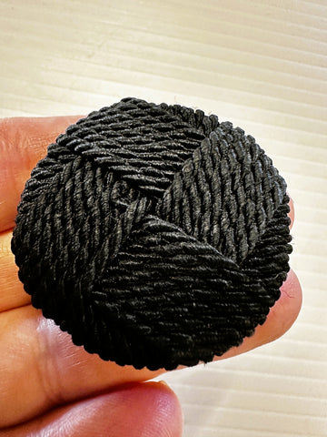 Modern? Vintage? Coat Button Black Rope No Shank Large 45mm Wide