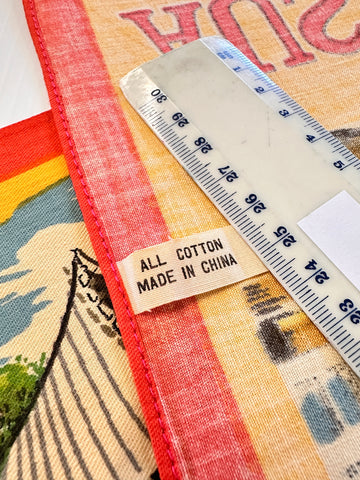 Vintage Cotton Tea Towel 1973 Calendar Australian Attractions 46cm x 74cm