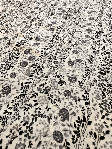1.5m LEFT: Modern Fabric Light Weight Cotton with Mono Floral Design