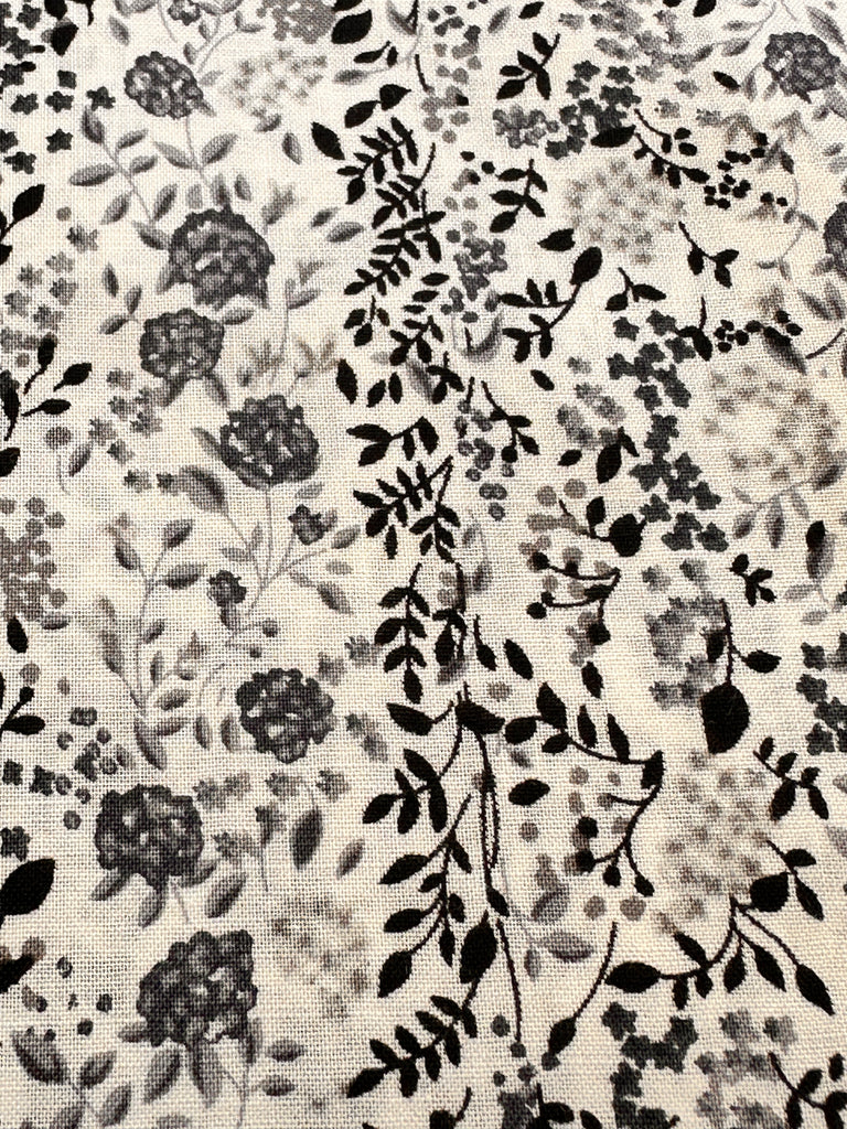 1.5m LEFT: Modern Fabric Light Weight Cotton with Mono Floral Design