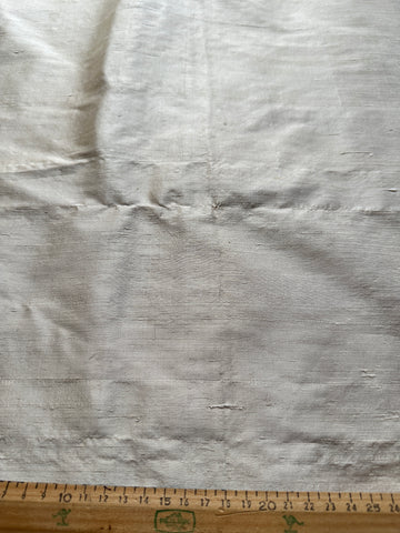 2m LEFT: Vintage Fabric 1980s Lustrous Silk Shantung Ecru Cream Textured