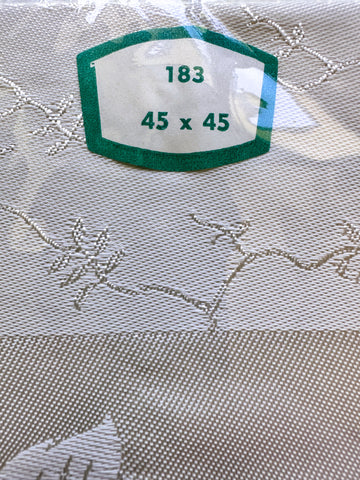 ONE SET ONLY: Mid-Century 50s Liddells Tablecloth & Serviette Set Rayon Made in Ireland 45 inch