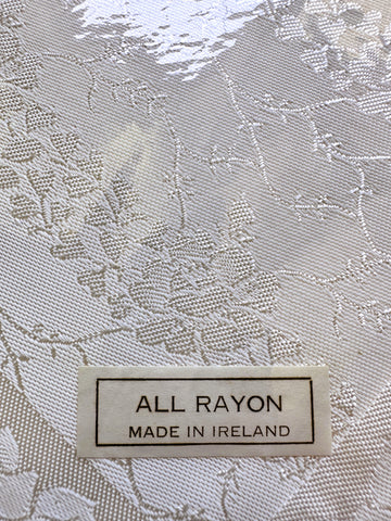 ONE SET ONLY: Mid-Century 50s Liddells Tablecloth & Serviette Set Rayon Made in Ireland 45 inch