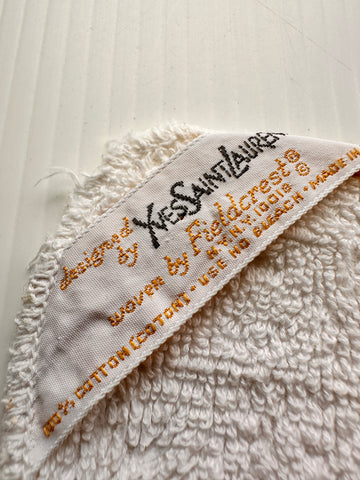 LAST ONE: Uber Rare 1970s Yves Saint Laurent Fieldcrest Face Washer Wash Cloth Monogram 1970s Retro Unused