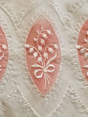 LAST 50cm Vintage? Modern? Soft Nylon Lily of the Valley Edging Dyed Embroidered 29cm Wide