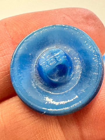THREE BUTTONS LEFT: Vintage Buttons 1940s? Medium Glass w/ Raised Centre Shank 18mm