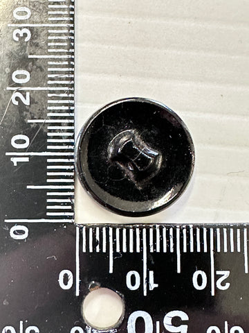 Vintage Button 1950s? Sparkly Cut Steel? Black Glass 18mm
