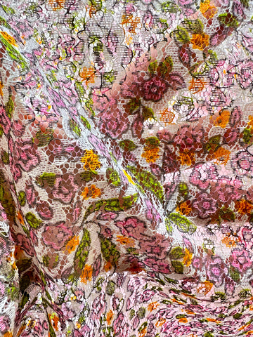 CLEARANCE Vintage Fabric 1960s Rare Stiff Nylon Lace Dress Overlay Fabric 90cm Wide