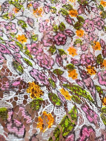 CLEARANCE Vintage Fabric 1960s Rare Stiff Nylon Lace Dress Overlay Fabric 90cm Wide