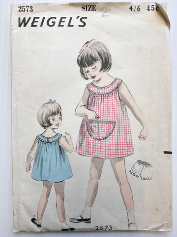 DRESS & PANTS: Weigel's Sewing Pattern Unused 1960s Toddler Size 2 *2573
