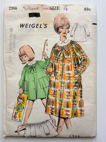 ARTIST'S SMOCK: Weigel's Sewing Pattern Unused 1960s Child Size 4 *2366