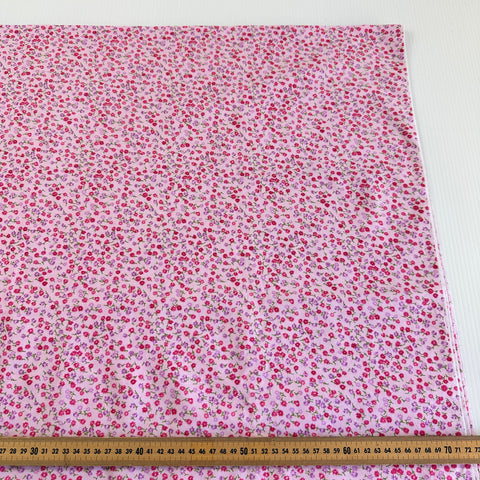 LESS THAN 1.5m LEFT: Vintage 1980s? 90s? Light Weight Cotton w/ Tiny Pink Floral