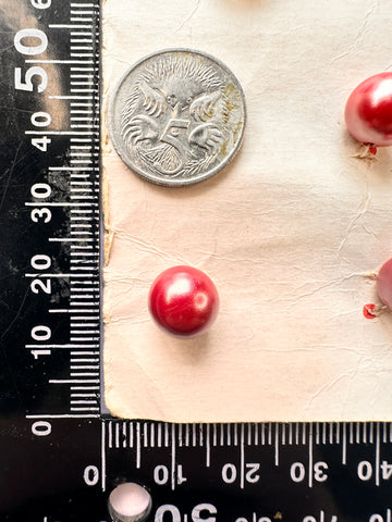 Vintage Button Mid-Century Faux Pearl Pearlized Dusky Pink 9mm Diameter