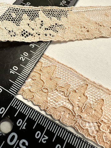 Vintage Lace Trim 50s 60s France French Dark Ecru Coffee Net Guipure? 30mm Wide