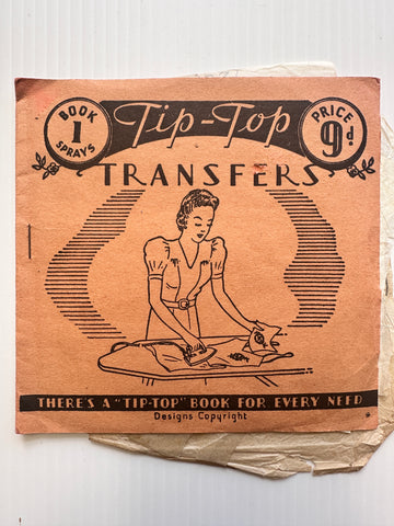 ONE ONLY: Mid-Century 1930s- 1950s Tip-Top Embroidery Transfers Booklet #1 Sprays