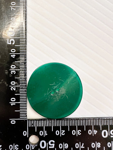 ONE SET ONLY: Vintage Buttons Translucent Apple Green 2-Hole 34mm Wide