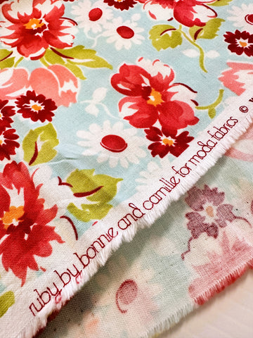 LAST PIECE Modern Fabric Quilt Cotton Ruby Bonnie & Camille for Moda OOP 108cm x 50cm