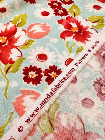 LAST PIECE Modern Fabric Quilt Cotton Ruby Bonnie & Camille for Moda OOP 108cm x 50cm