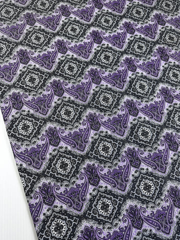 LAST 50cm: Modern Cotton Fabric Traditions 2014 Ornate Ogee in Purple Grey