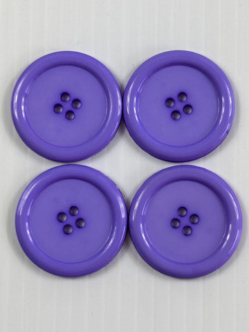 THREE SETS LEFT: Vintage Buttons 1970s Lavender Purple 4-Hole Large 34mm