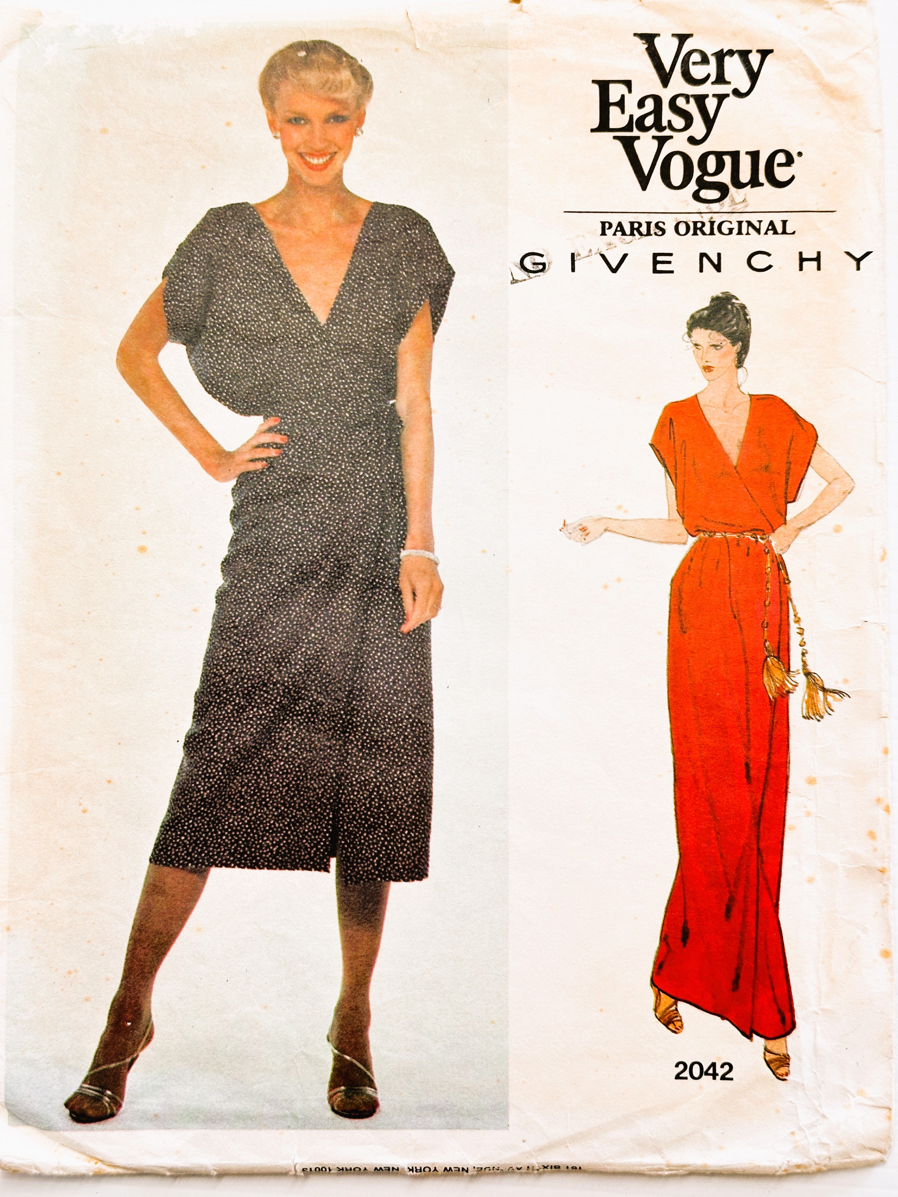 GIVENCHY CASUAL OR EVENING DRESS: Very Easy Vogue Paris Original Sewin Retro Age Vintage Fabrics GIVENCHY CASUAL OR EVENING DRESS: Very Easy Vogue Paris Original Sewin Retro Age Vintage Fabrics