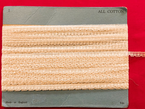 Vintage Lace Trim Mid-Century Made in England Off-White Delicate Fancy Border 4mm Wide