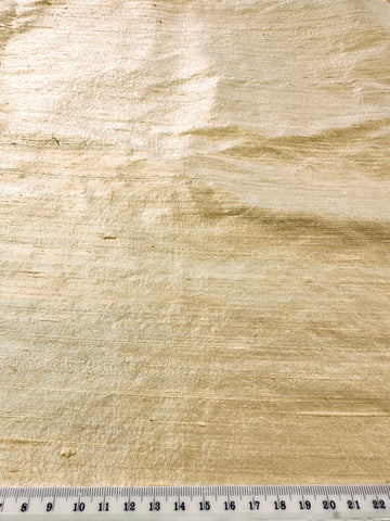 Modern Fabric Silk Dupion Shantung Style Plain Champagne Yellow 110cm Wide