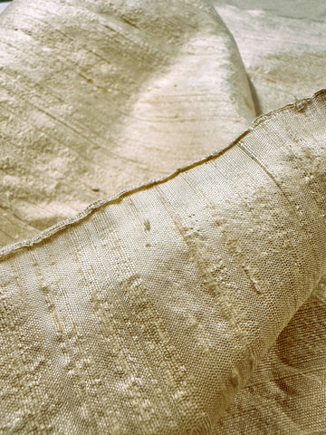Modern Fabric Silk Dupion Shantung Style Plain Champagne Yellow 110cm Wide