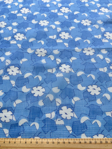 3.5m LEFT: Vintage Fabric MCM 1950s Fancy Weave Cotton Dress Overlay British Manufacture