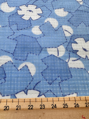 3.5m LEFT: Vintage Fabric MCM 1950s Fancy Weave Cotton Dress Overlay British Manufacture