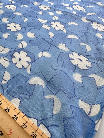 3.5m LEFT: Vintage Fabric MCM 1950s Fancy Weave Cotton Dress Overlay British Manufacture