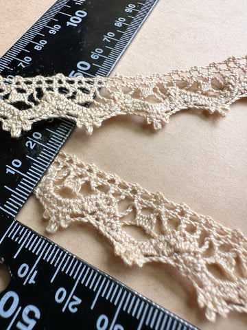 LAST 1/2m: Vintage Woven Ecru Crochet Lace Trim Handmade? 22mm