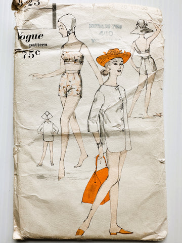 TWO-PIECE BATHING SUIT & JACKET: Vogue Sewing Pattern 1959 Size 16 Unused FF *9723