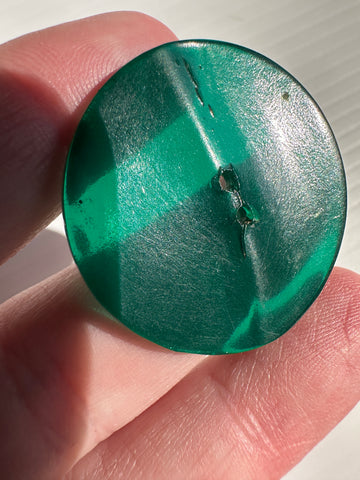 ONE SET ONLY: Vintage Buttons Translucent Apple Green 2-Hole 34mm Wide